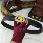 AAA Replica Stefano Ricci Engraved Leather Belt - Yellow Gold Diamond Leopard Buckle